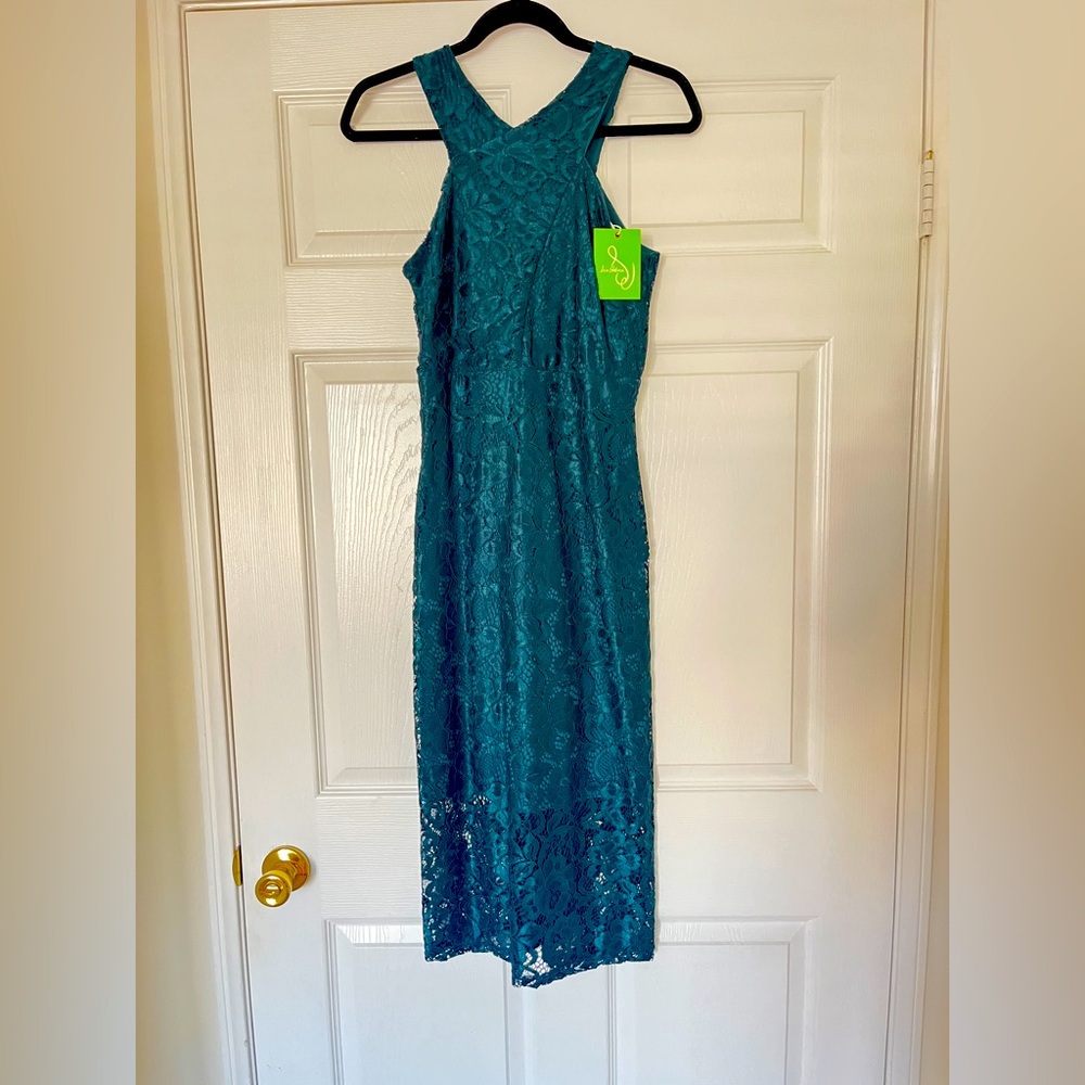 Elegant Teal Lace Dress - Sam Edelman New with Tags - XS